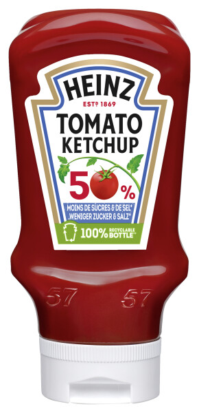 Heinz Tomato Ketchup mit 50% weniger Zucker und Salz