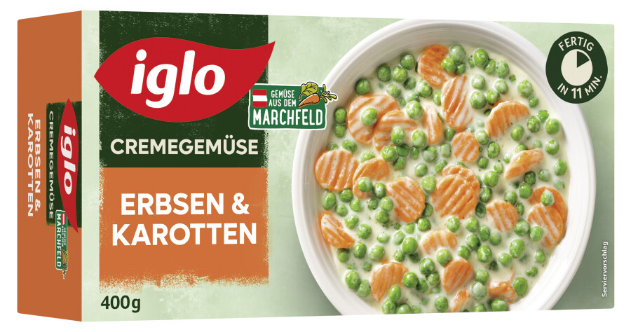 Iglo Cremegemüse Erbsen & Karotten