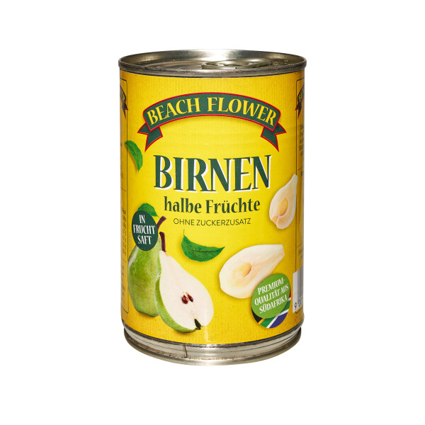 Beach Flower Birnenhälften mit Fruchtsaft