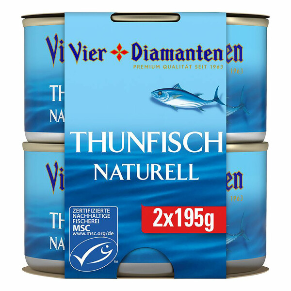Vier Diamanten Thunfisch Naturell 2er