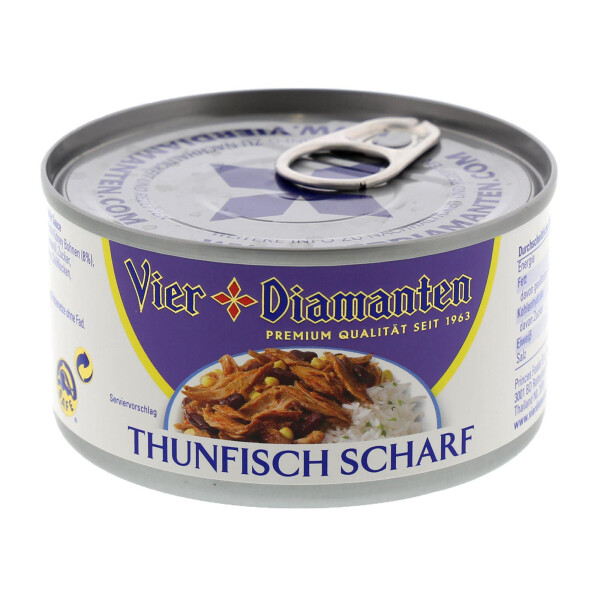 Vier Diamanten Thunfisch scharf
