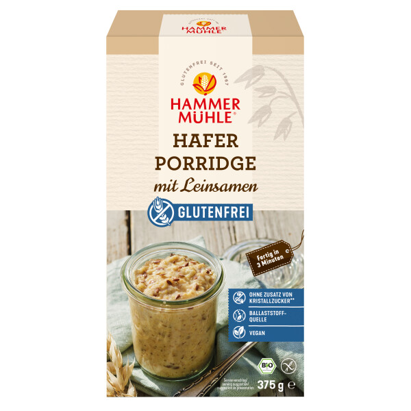 Hammermühle Bio Hafer Porridge Leinsamen Glutenfrei
