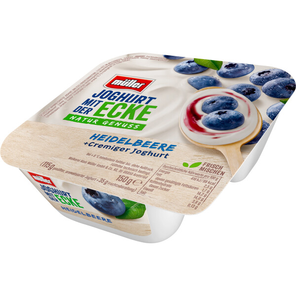 Müller Joghurt mit der Ecke Heidelbeere