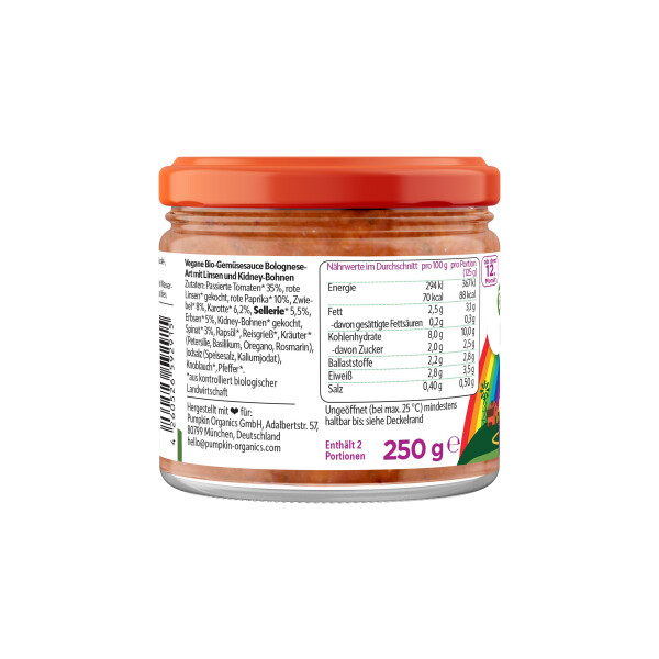 Pumpkin Organics Bio Veggie Bolognese