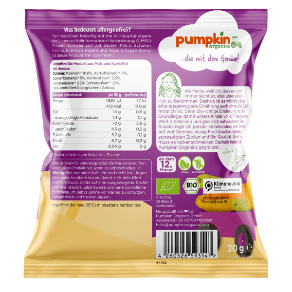 Pumpkin Organics Gemüse Röllchen