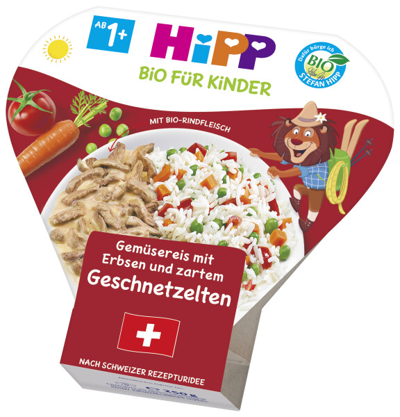 HiPP Gemüsereis mit Erbsen und zartem Geschnetzelten