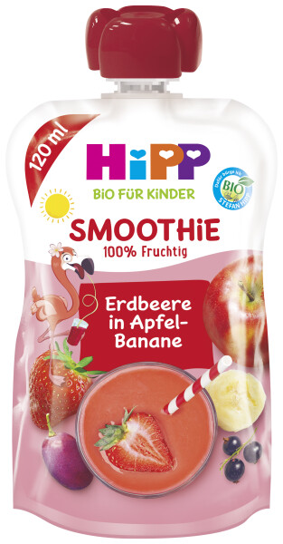 Hipp Smoothie, Erdbeere in Apfel-Banane
