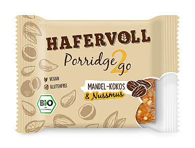 Hafervoll Bio Porridge2go Mandel