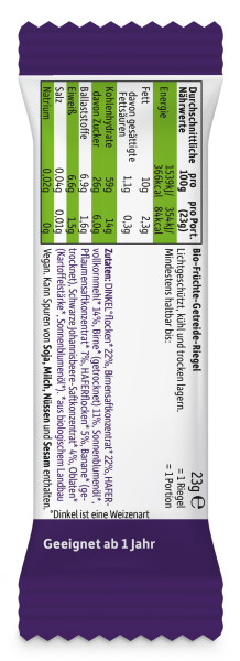 Freche Freunde BIO Frecher Getreideriegel Birne, Pflaume & Schwarze Johannisbeere, 4 Stück