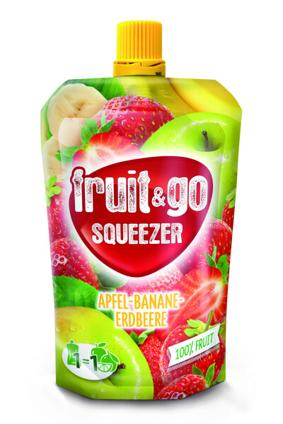 fruit&go SQUEEZER Apfel-Banane-Erdbeere