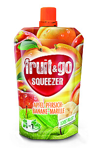 fruit&go SQUEEZER Apfel-Pfirsich-Banane-Marille
