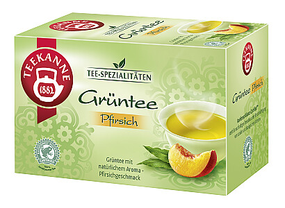 Teekanne Grüner Tee mit Pfirsich