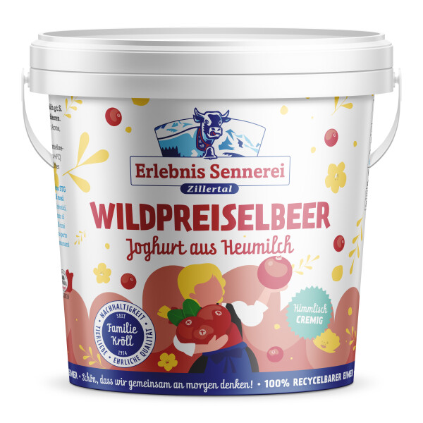 ErlebnisSennerei Zillertal Heumilchjoghurt Preiselbeere