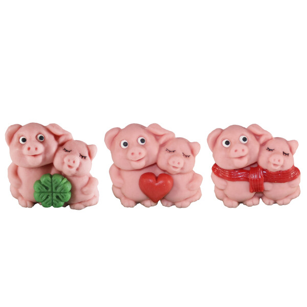 Haderer Doppelschwein mit Herz/Kleeblatt/Schal