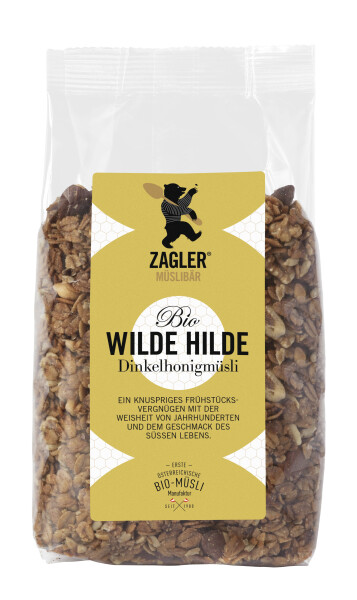 ZAGLER MÜSLIBÄR Bio-Wilde-Hilde-Dinkelhonigmüsli knusprig gebacken