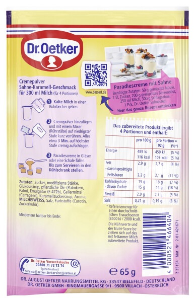 Dr. Oetker Paradiescreme Sahne Karamell