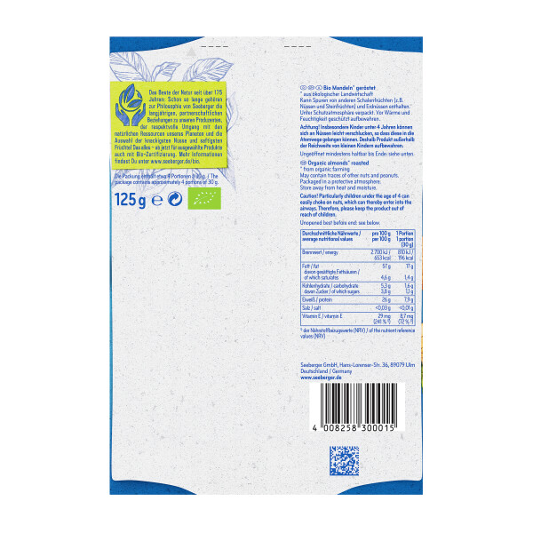 Seeberger Bio geröstete Mandeln