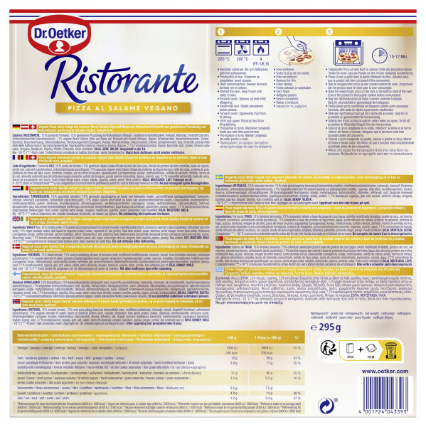Dr. Oetker Ristorante Pizza al Salame Vegano