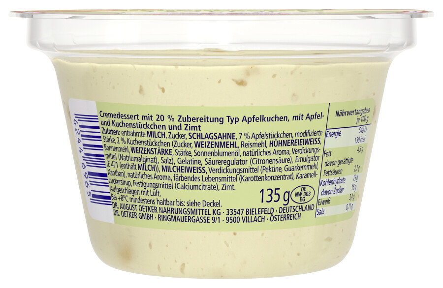 Dr. Oetker Creme Dessert Apfelkuchen