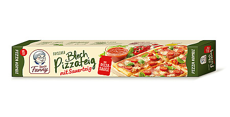 Tante Fanny Blech-Pizzateig mit Sauerteig mit Pizzasauce