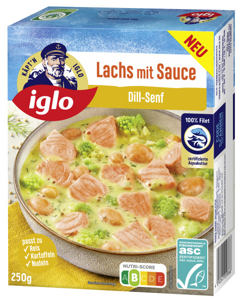 Iglo Lachs mit Dill-Senf Sauce