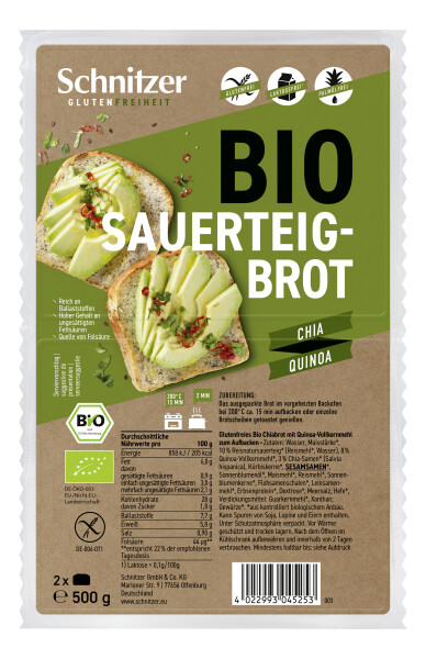 Schnitzer Sauerteigbrot Chia & Quinoa Glutenfrei