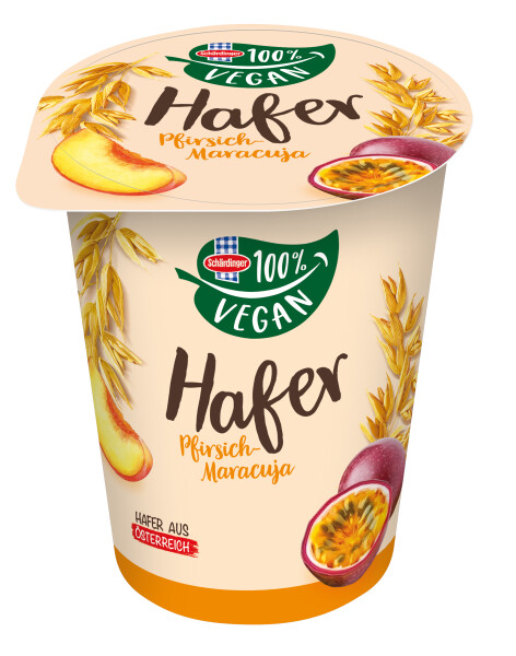 Schärdinger 100 % vegan, Hafer auf Pfirsich-Maracuja 