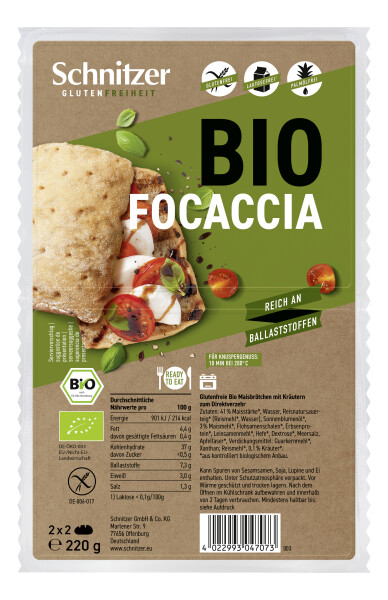 Schnitzer Glutenfreiheit Bio Focaccia