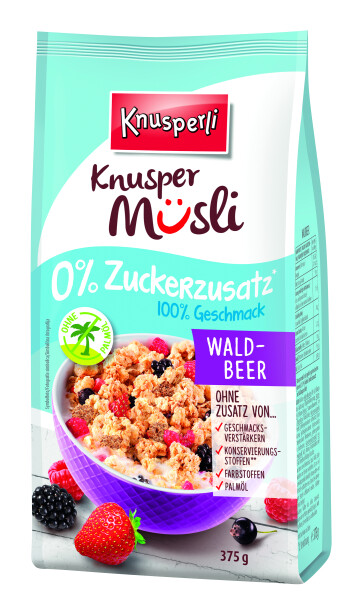 Knusperli Waldbeer ohne Zuckerzusatz